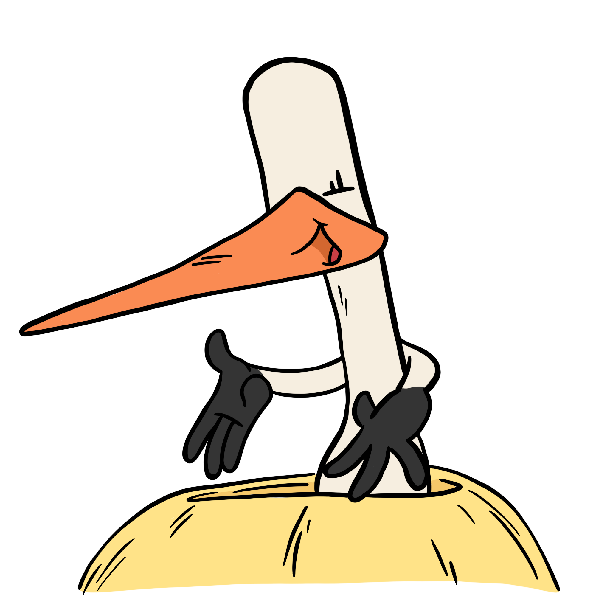 Storch sagt hallo und im Nest
