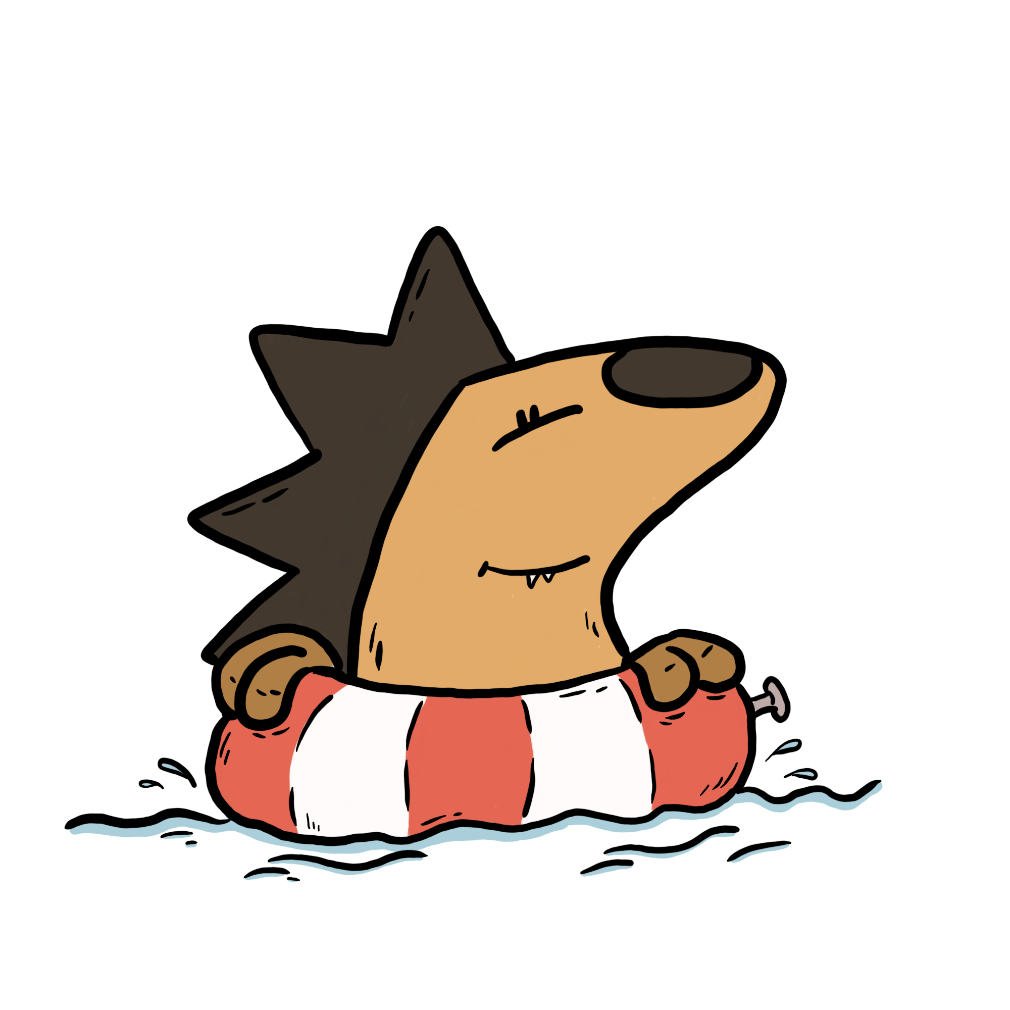 Igel kann schwimmen mit ring