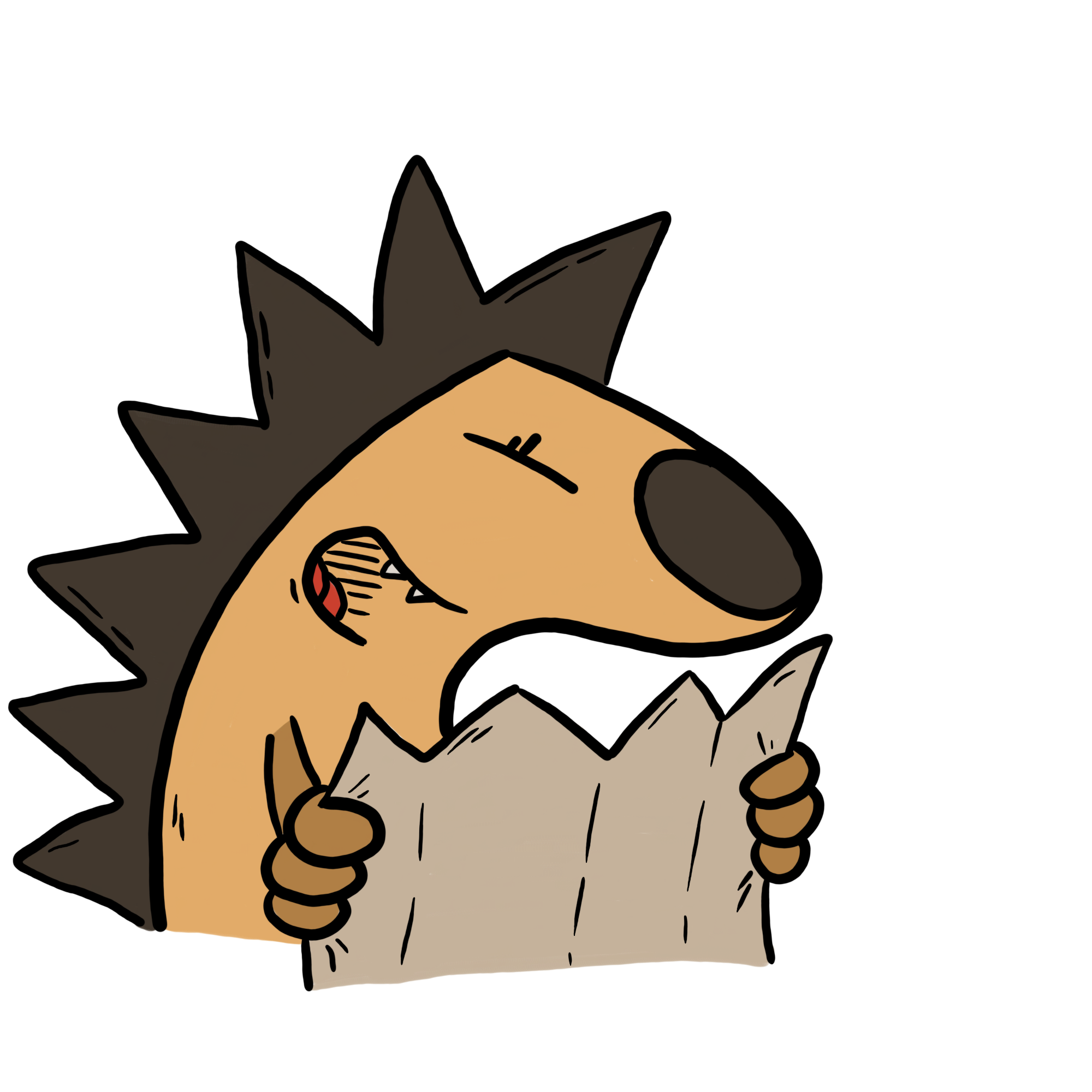 Igel liest karte für Wege