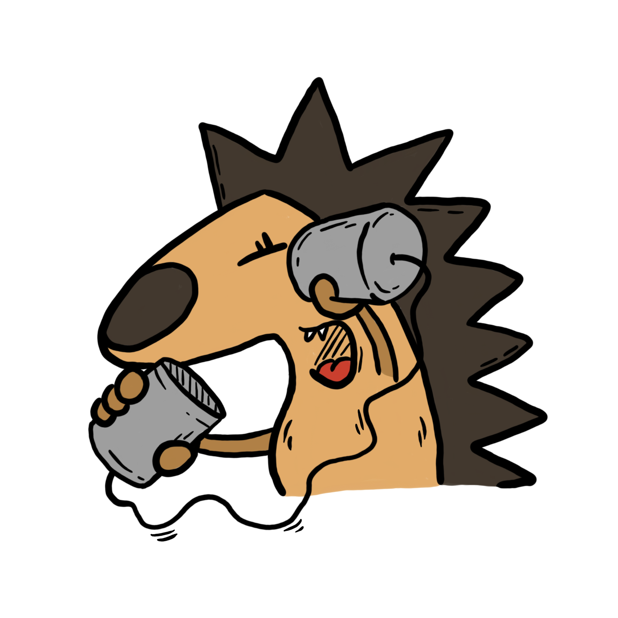Igel telefoniert mit dosen