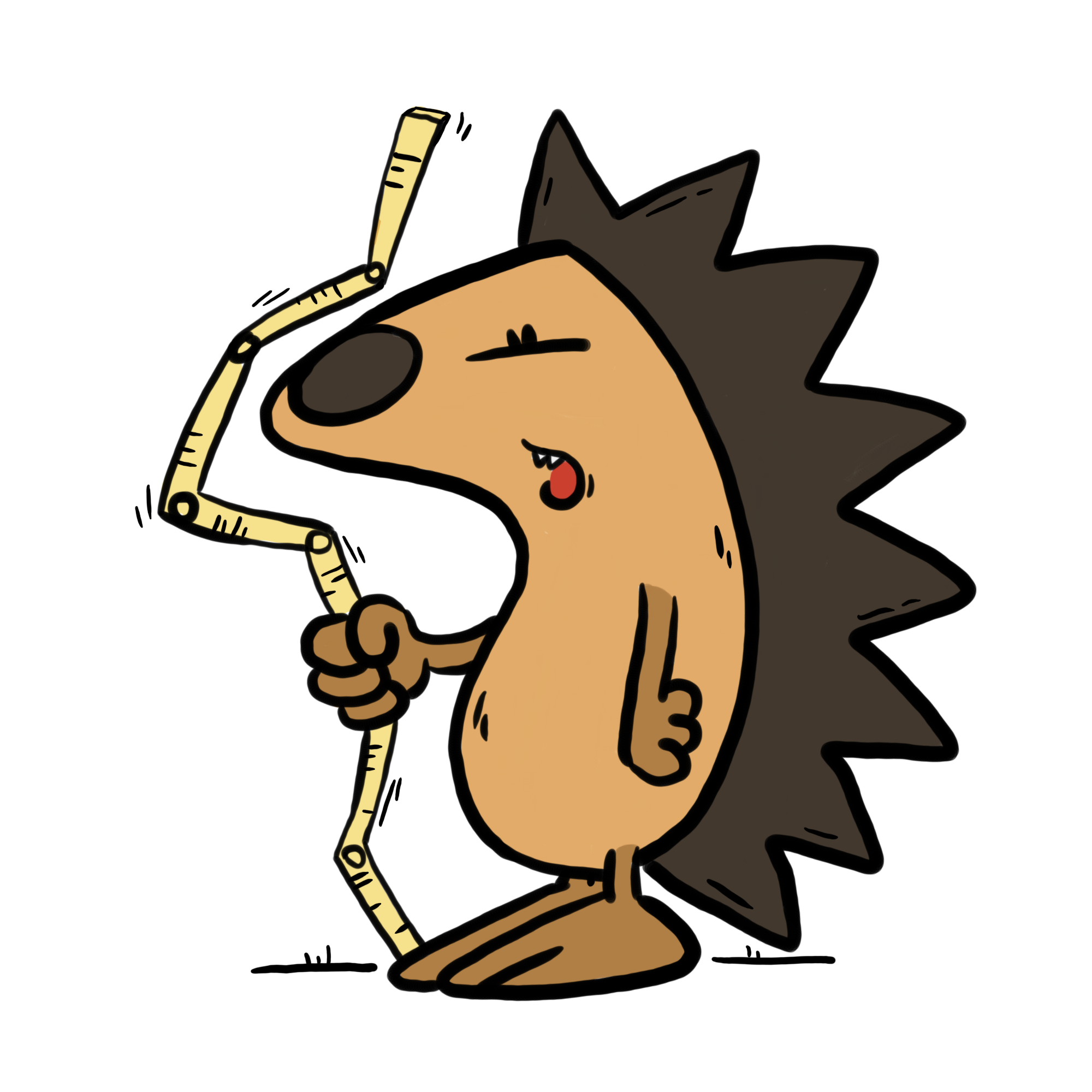 Igel mit Maßstab