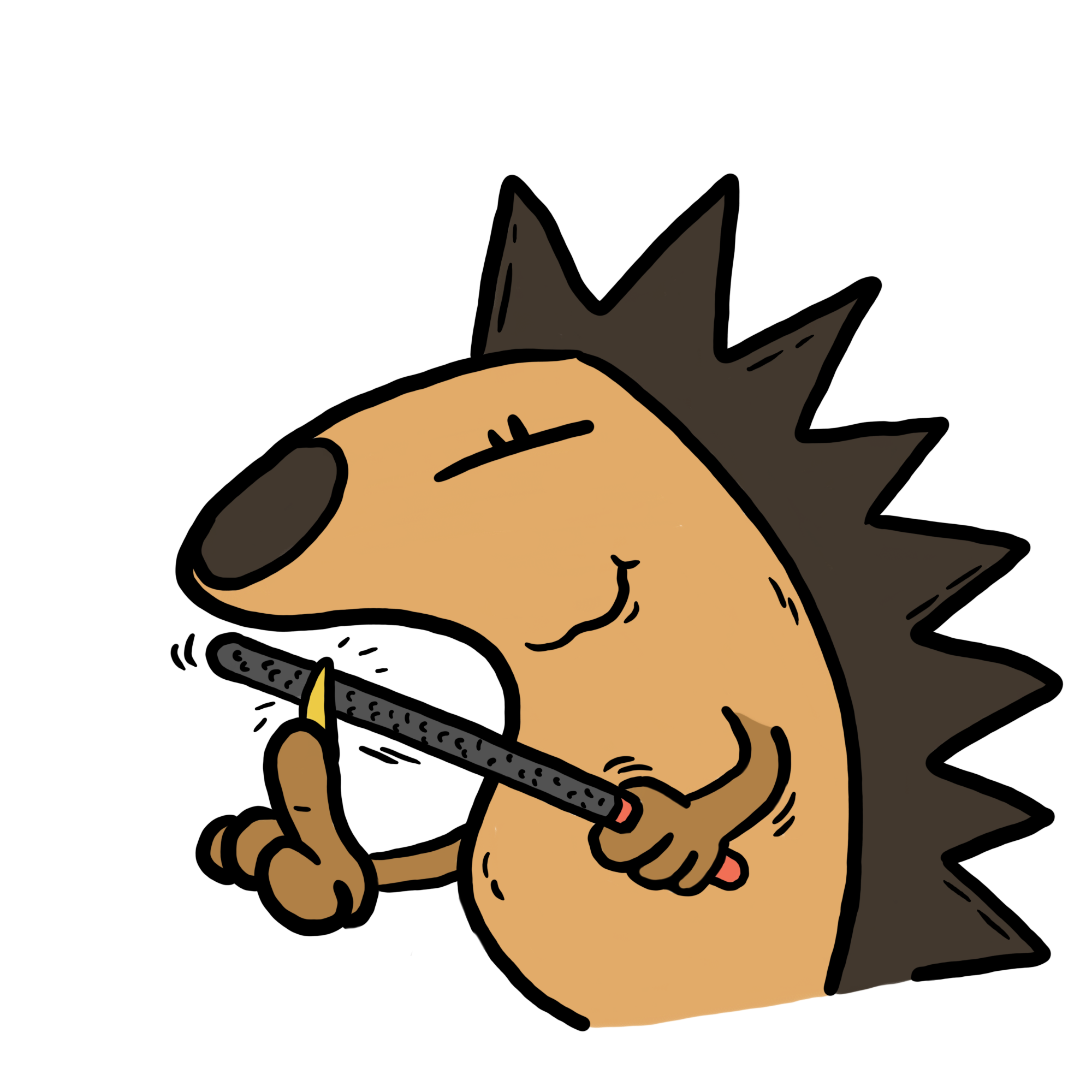 Igel mit Krallen zum schleifen