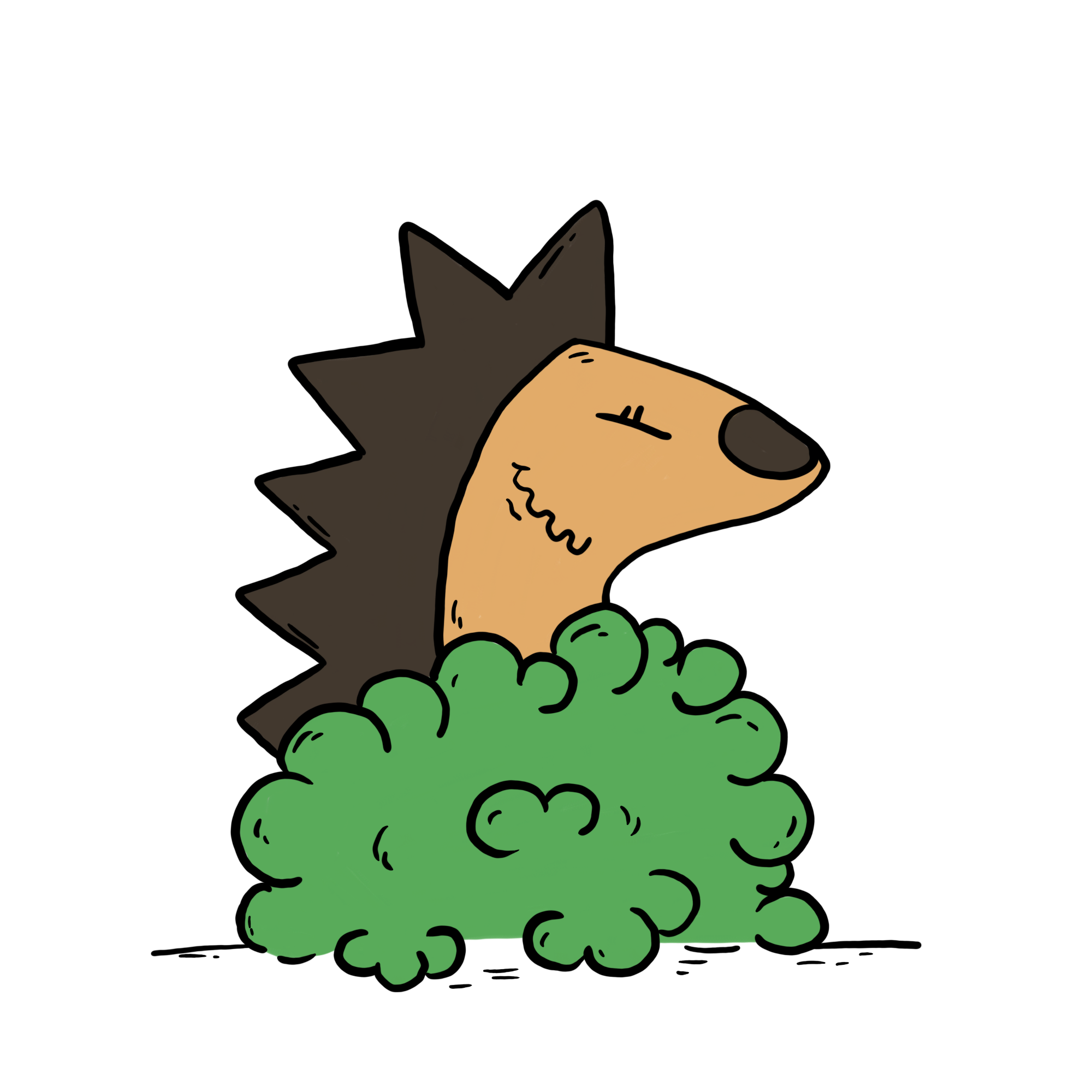 Igel unter einem Busch