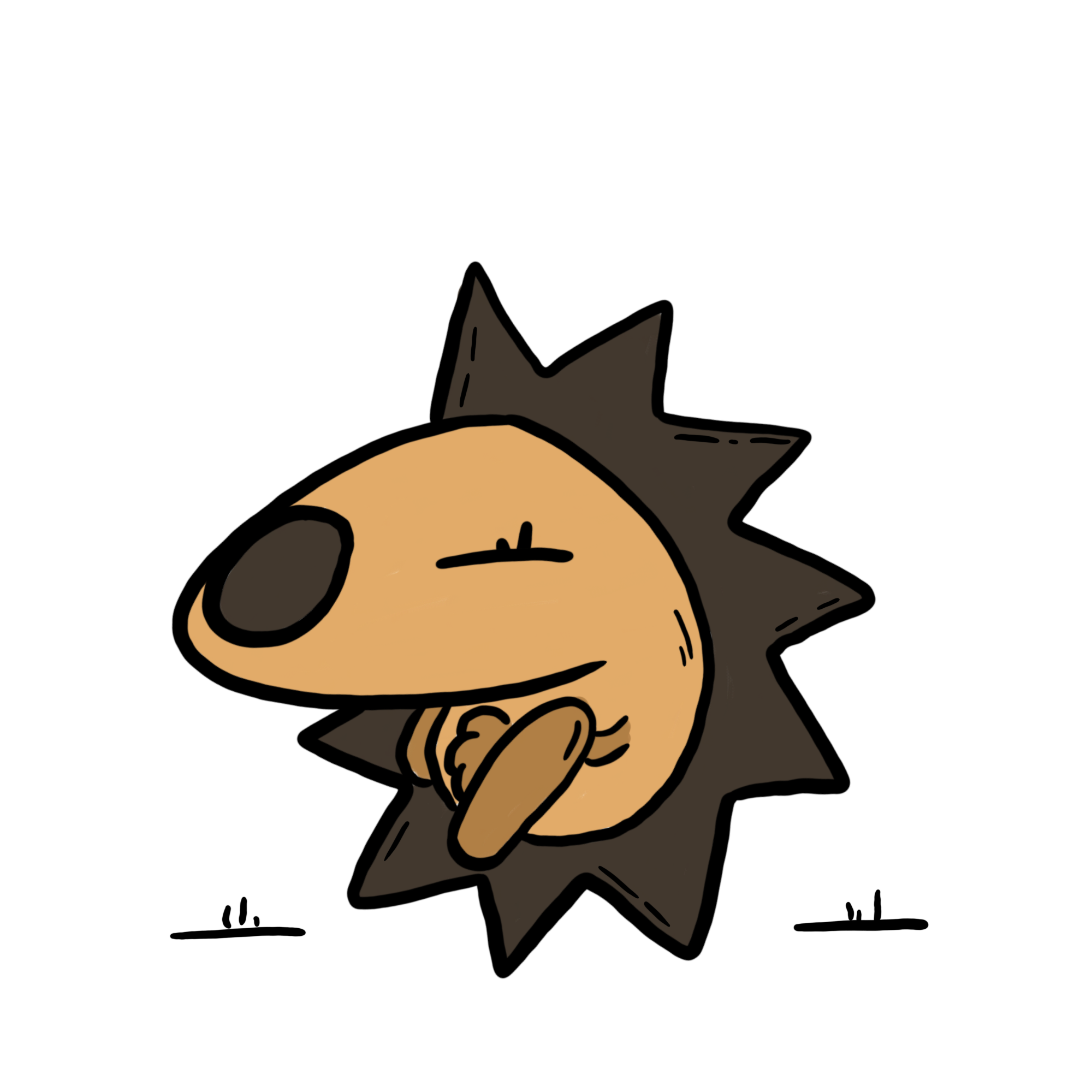 Igel rollt sich ein
