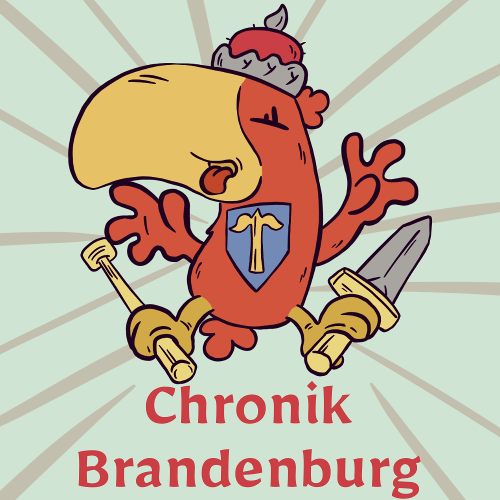 Roter Brandenburger Adler mit Schwert – Chronik Brandenburg