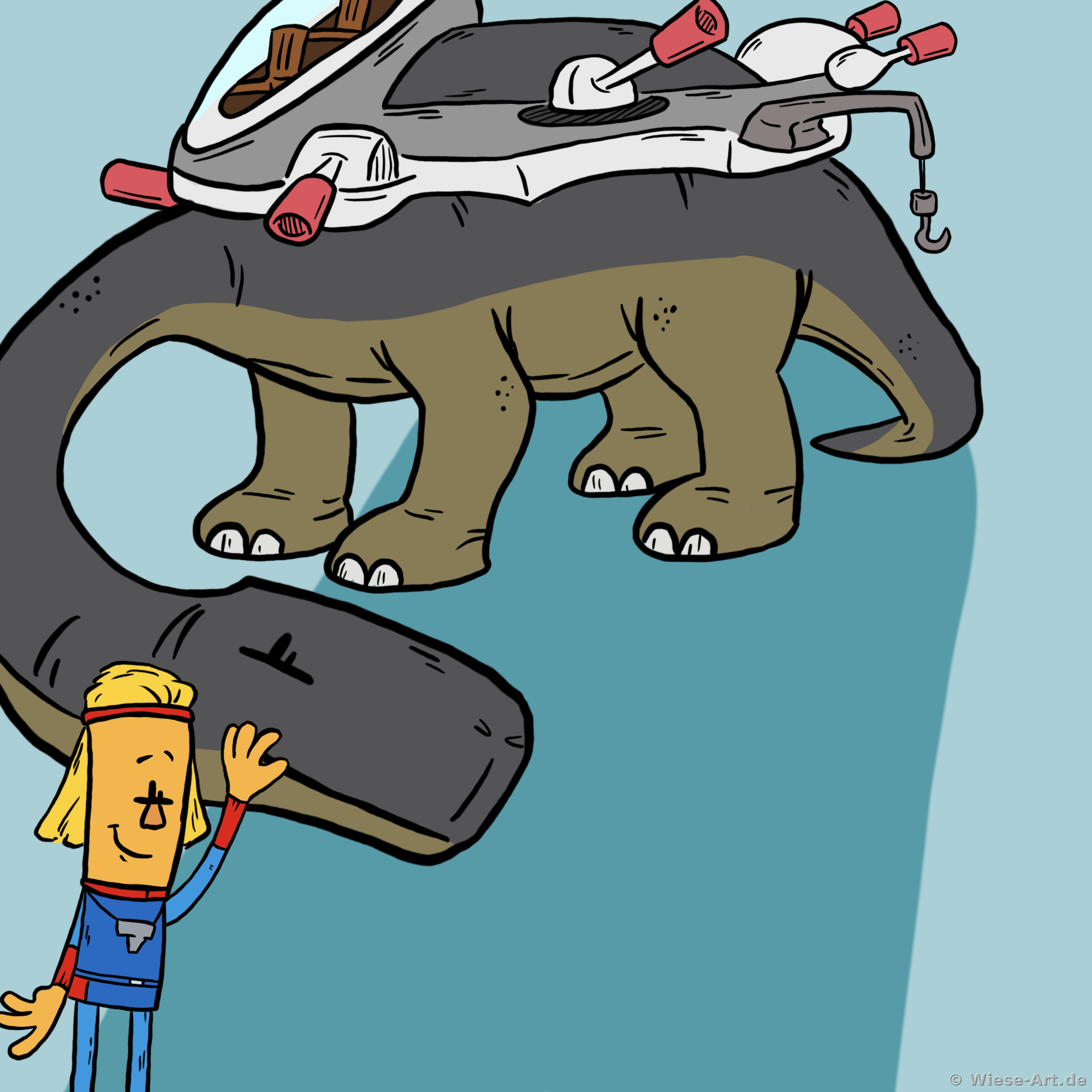 Brachiosaurus mit Questar